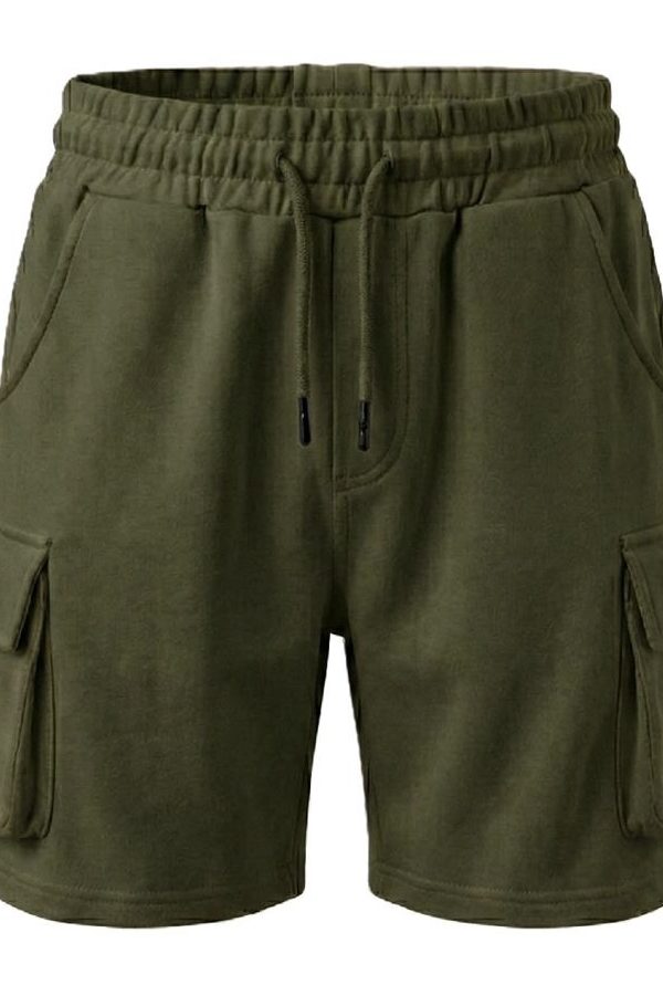 Korte broek met Cargo Pockets – Maten 98 t/m 164 – shorts - joggingstof - Groen - Katoen - stretch