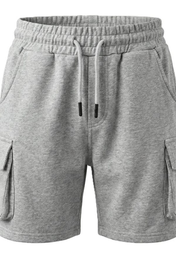 Korte broek met Cargo Pockets – Maten 98 t/m 164 – shorts - joggingstof - Grijs - Katoen - stretch