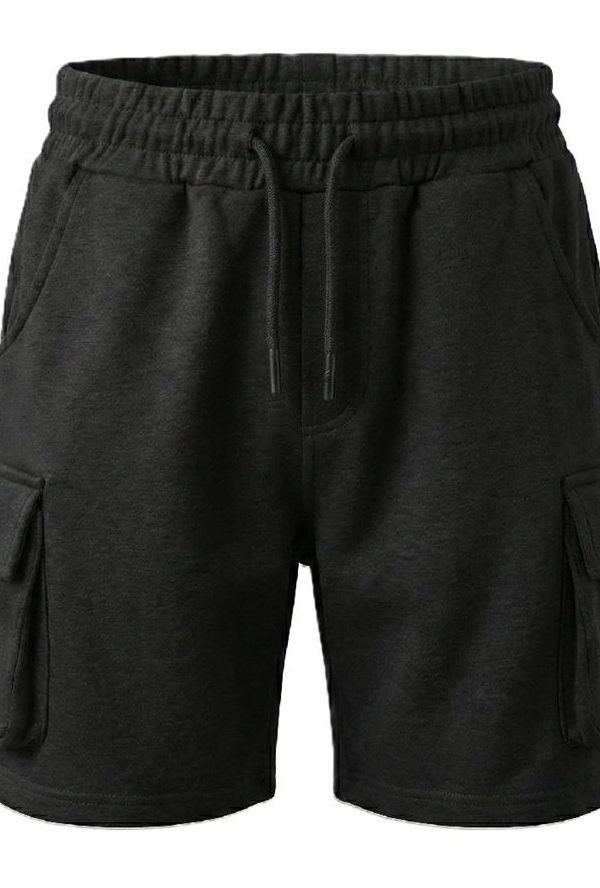 Korte broek met Cargo Pockets – Maten 98 t/m 164 – shorts - joggingstof - Zwart - Katoen - stretch