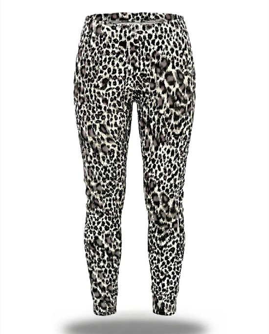 Kinder legging met panterprint - maten 92 t/m 152 - Zwart/bruin