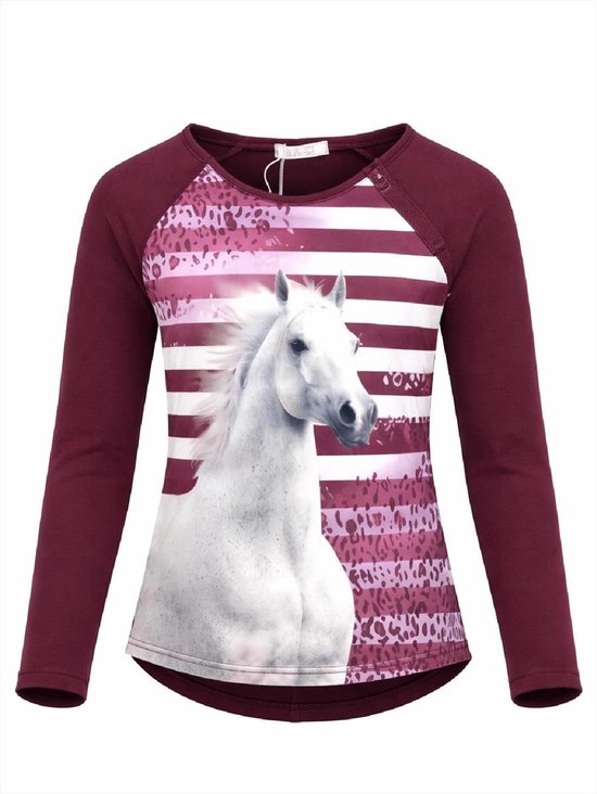 550x732 Trui met witte paard – Rood - maat 92 t/m 152 - Afbeelding 2
