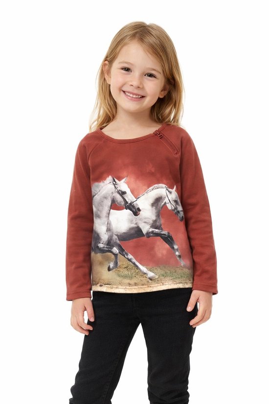 Trui met witte paard – Bordeauxrood - maat 92 t/m 152