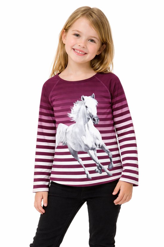 Trui met witte paard – Wijnrood - maat 92 t/m 152