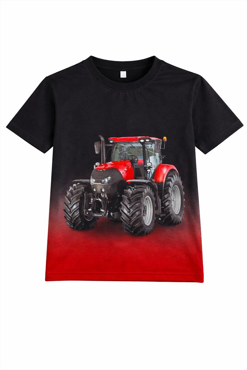 picture-16.aspx T-shirt met Rode Tractor print | Zwart | Squared and Cubed | Maten 92 t/m 152