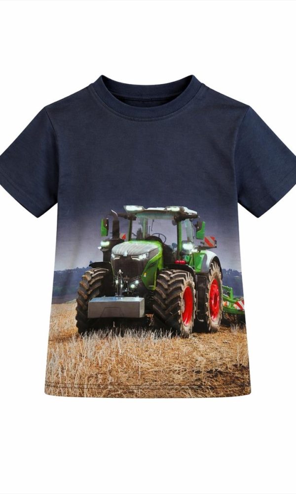 T-shirt met Fendt Tractor print | Blauw | Squared and Cubed | Maten 92 t/m 152