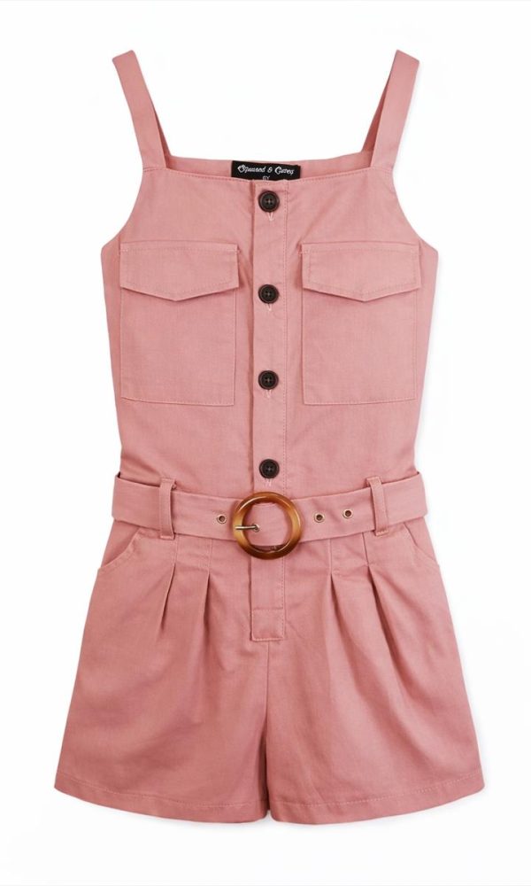 Meisjes jumpsuit | maat 98 t/m 164 | Roze | 100% katoen | meisjesset | zachtroze