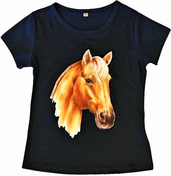 Home t shirt met paard, donkerblauw, maat 92 t/m 152, horses, pony, navy